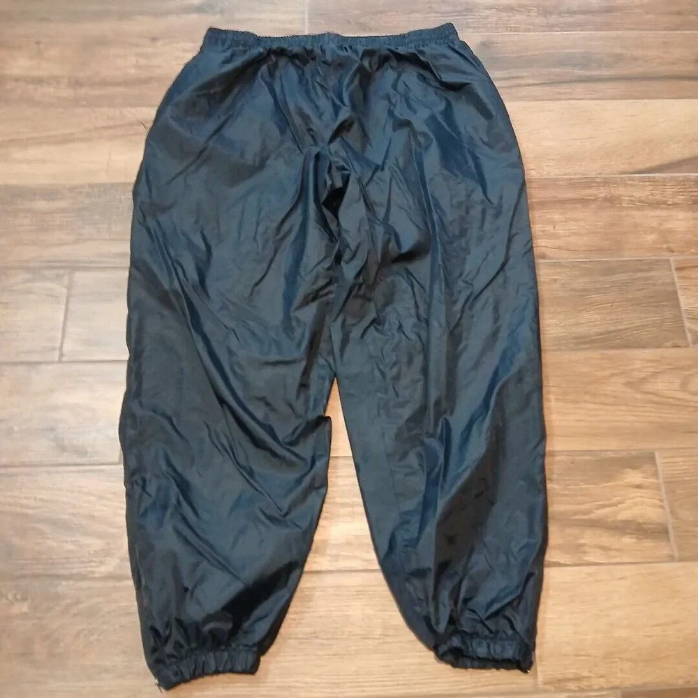 Vintage Track Pants Mens XXL 2XL Black Windbreaker Cloth Lined Baggy Skate Y2K
